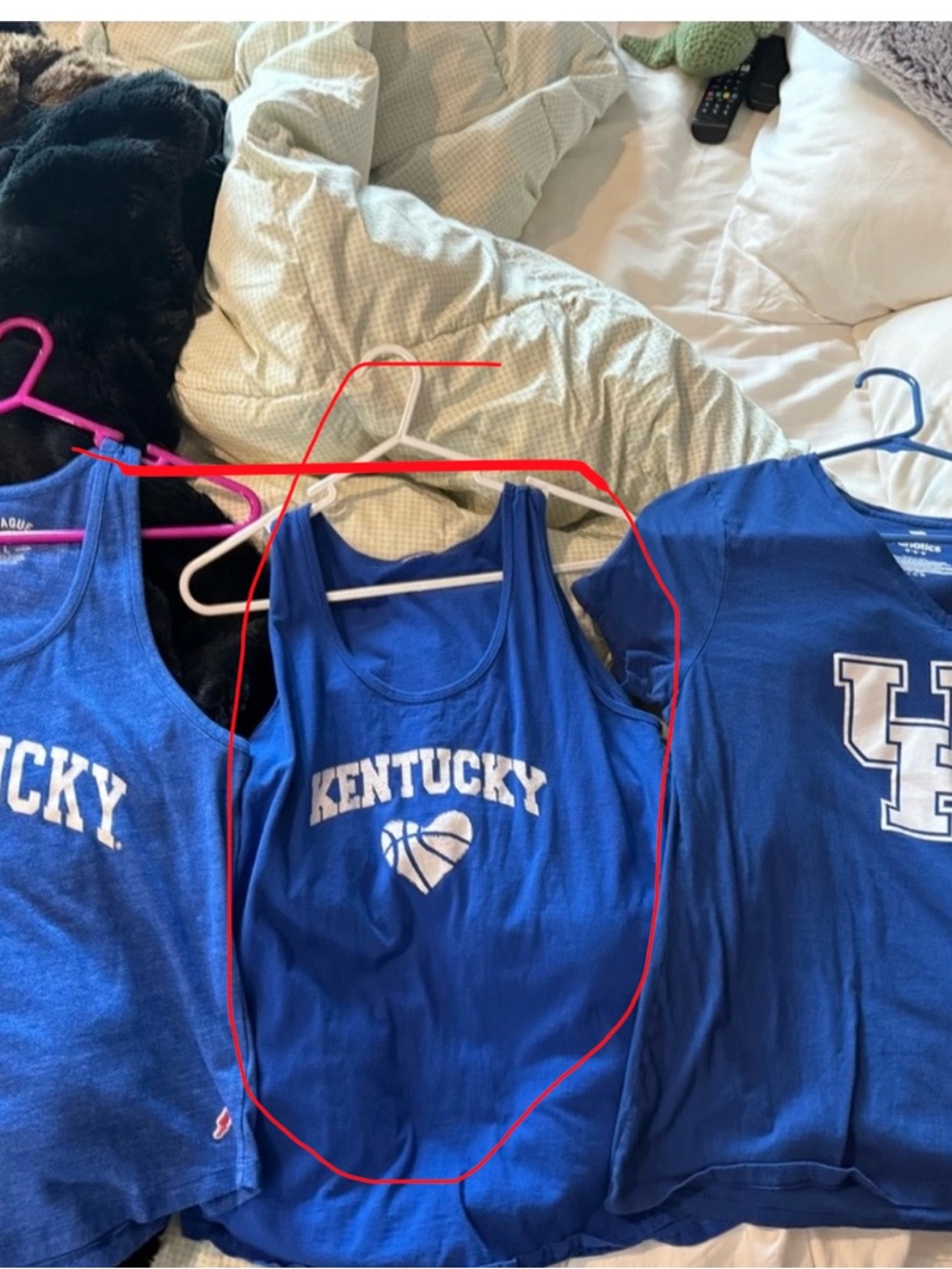 Kentucky Blue Racerback Tank with Basketball Heart
